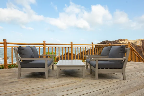 Belgrave greywash outdoor armchair - Image 3