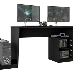Black Gamer Desk With Storage