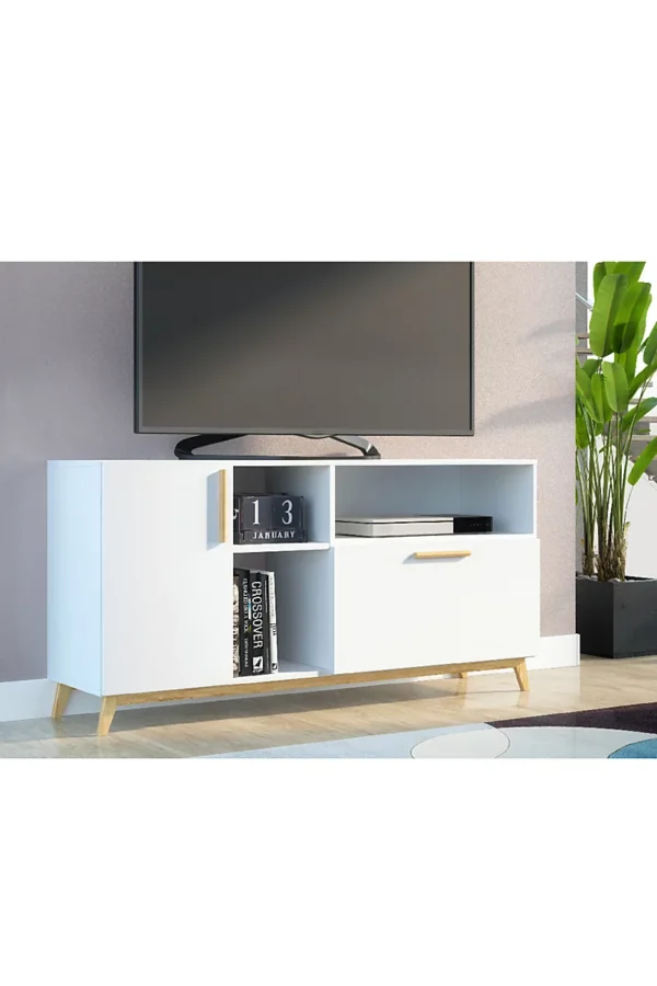 Dakota White Open TV Unit 13 - Image 4