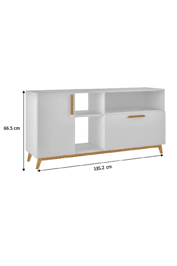 Dakota White Open TV Unit 13 - Image 3