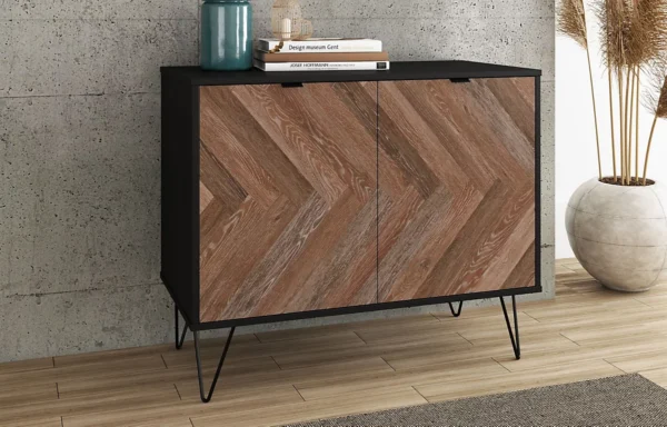 Denver  Oak Parquet Sideboard GREY - Image 4