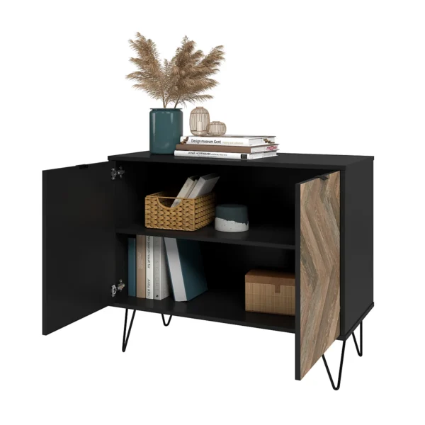 Denver  Oak Parquet Sideboard GREY - Image 3