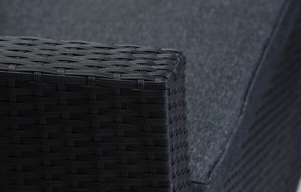Stockholm Black 6 Seater Rattan Corner Lounge Set - Image 4