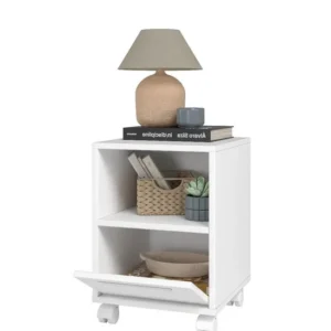 Reid Sidetable White with Wheels