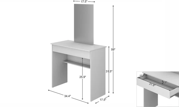 Emerson  White Dressing Table - Image 4
