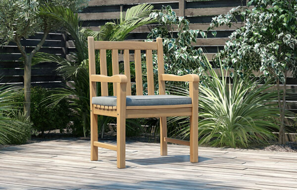 Hazel teak outdoor dining chair - Image 3