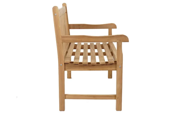 Hazel teak garden bench 2 seats - Image 3