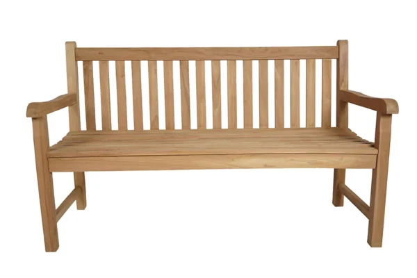 Hazel teak garden bench 3 seats - Image 2