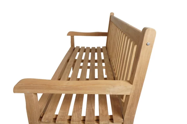 Hazel teak garden bench 3 seats - Image 3