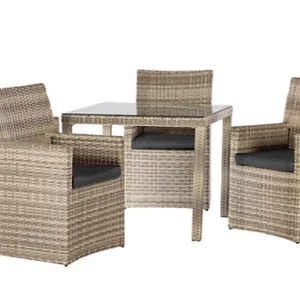 Palma Rattan Square Dining Set 4 Seater