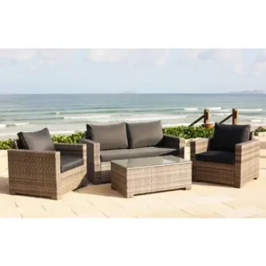 Palma - Sofa and Armchair Lounge Suite Rattan - 4 Seats